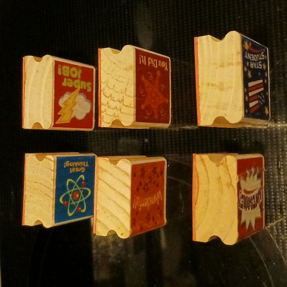 Peachtree playthings Bravo set of 6 wood rubber stamper - Picture 3 of 3